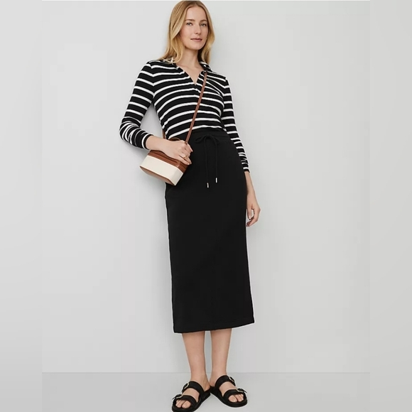 Ann Taylor Weekend Collection Fleece Drawstring Midi Skirt - Picture 1 of 8